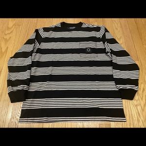 Noon Goons Striped Stripes Shirt Long Sleeve L/S Black White